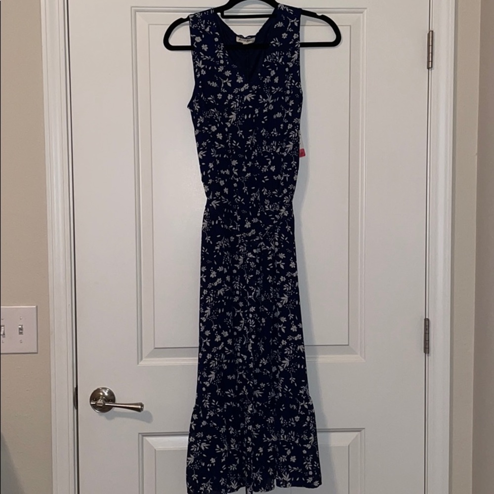 Navy blue floral dress